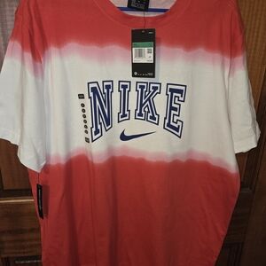 Nike Red and White Men's Shirt